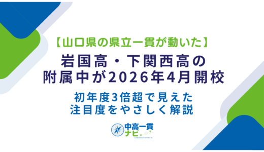 【山口県の県立一貫が動いた】岩国高・下関西高の附属中が2026年4月開校――初年度3倍超で見えた注目度をやさしく解説
